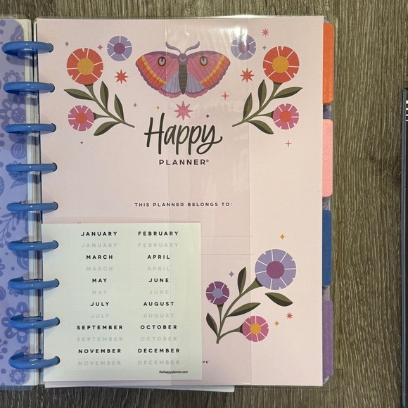 Happy Planner Horizontal Calendar/Planner Butterfly and Floral Stickers - Picture 3 of 14